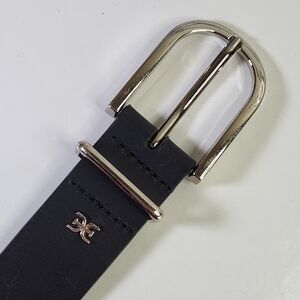 Sam Edelman Belt. Genuine Leather. Black Leather Belt with Silver Buckle